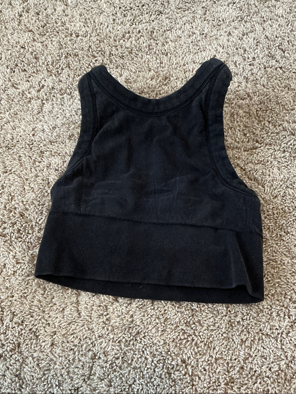 ALO Yoga Black Ribbed Cropped Tank